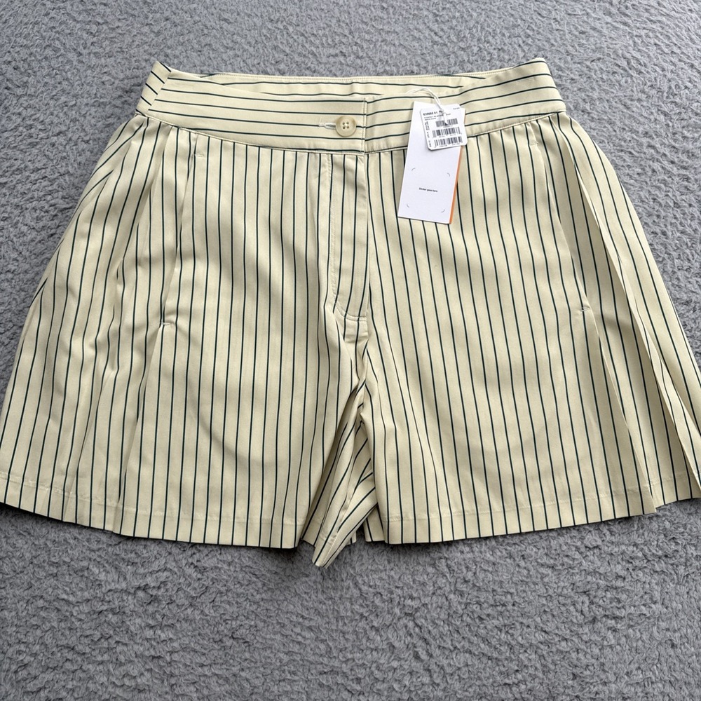 Puma Golf Shorts Womens Small Pinstripe Alpine Snow White 635685 01 Tennis